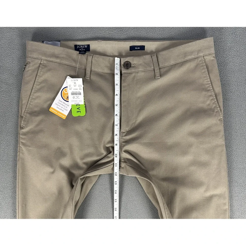 J Crew Pants Mens 34x32 Beige Slim TruTemp 365 Twill Chino Minimalist New